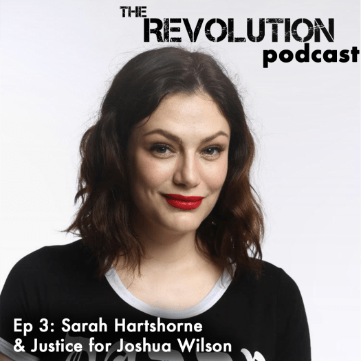 episode title card featuring photo of Sarah Hartshorne.